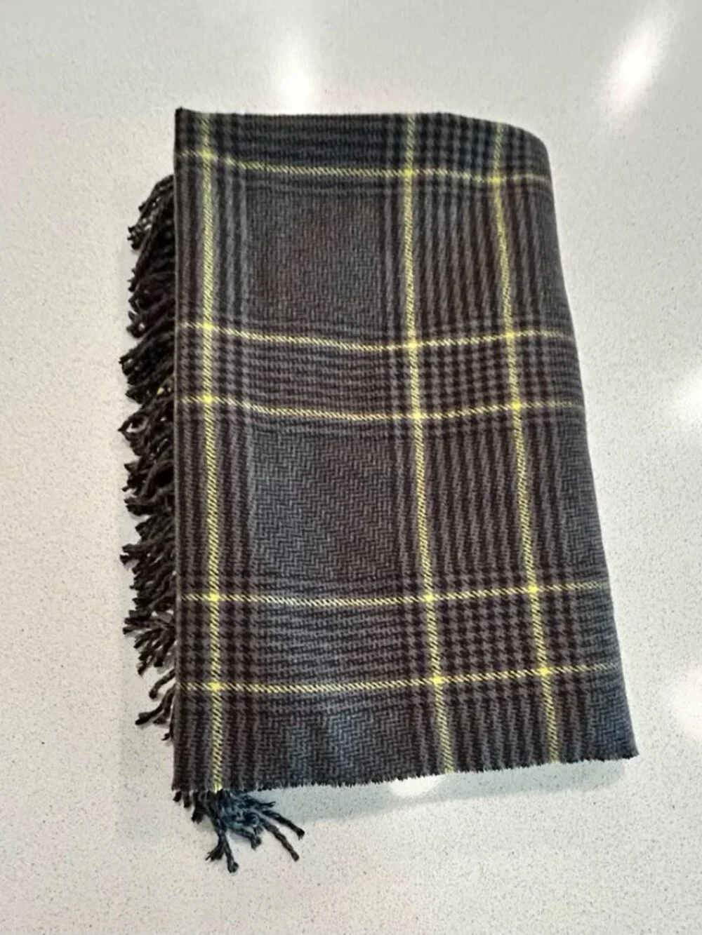GAP Plaid Tartan Scarf – Brown Black Olive Gold – 100% Acrylic – NWT